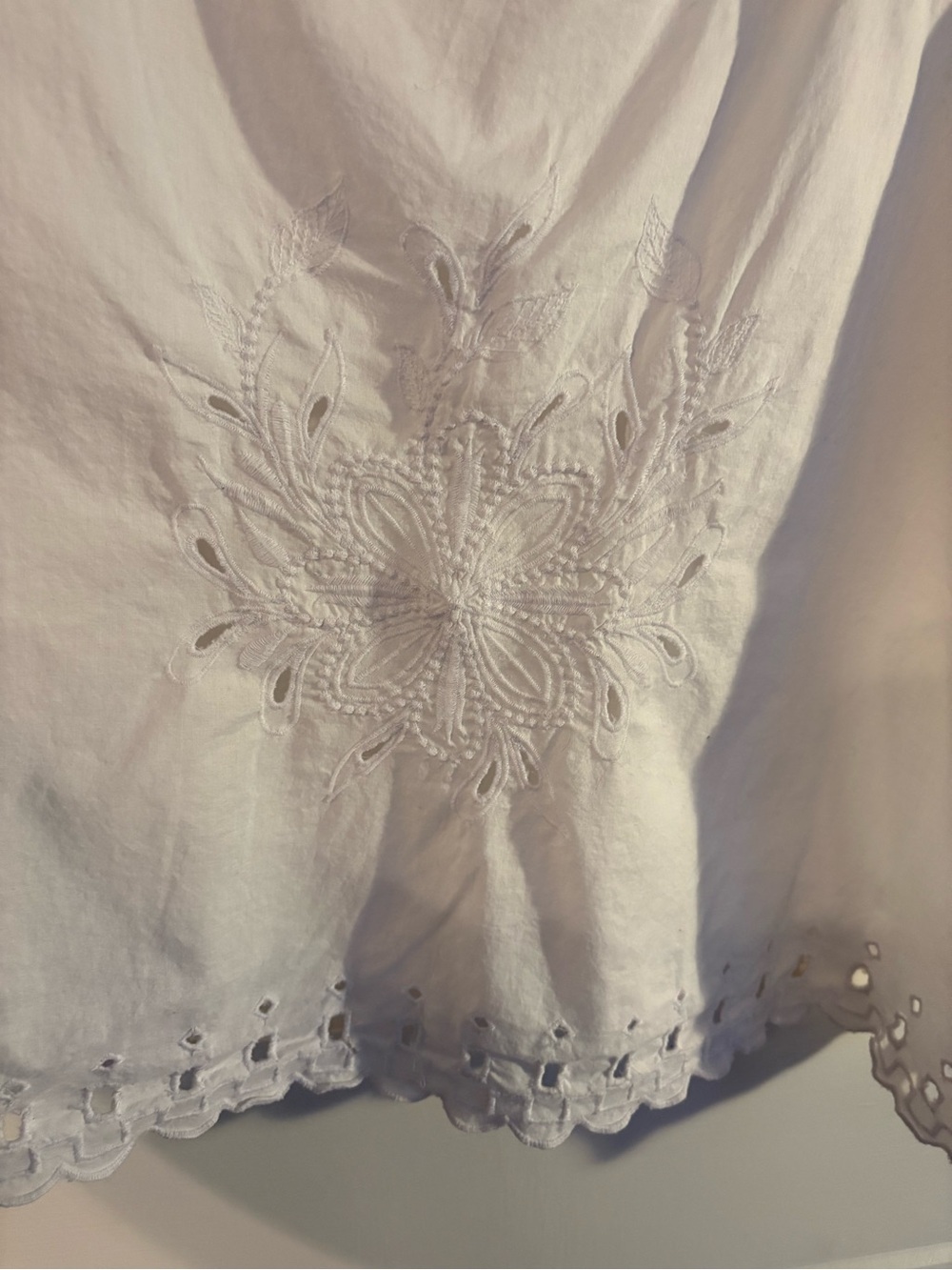LOFT White Embroidered Square-Neck Peasant Blouse - Picture 5 of 6
